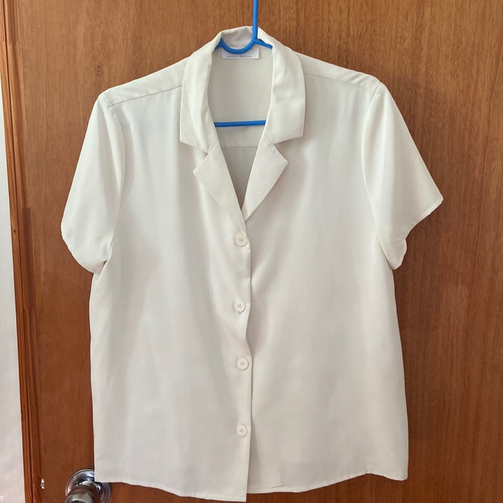 Oak and Fort Cream Blouse Tee Shirt button down LIKE NEW